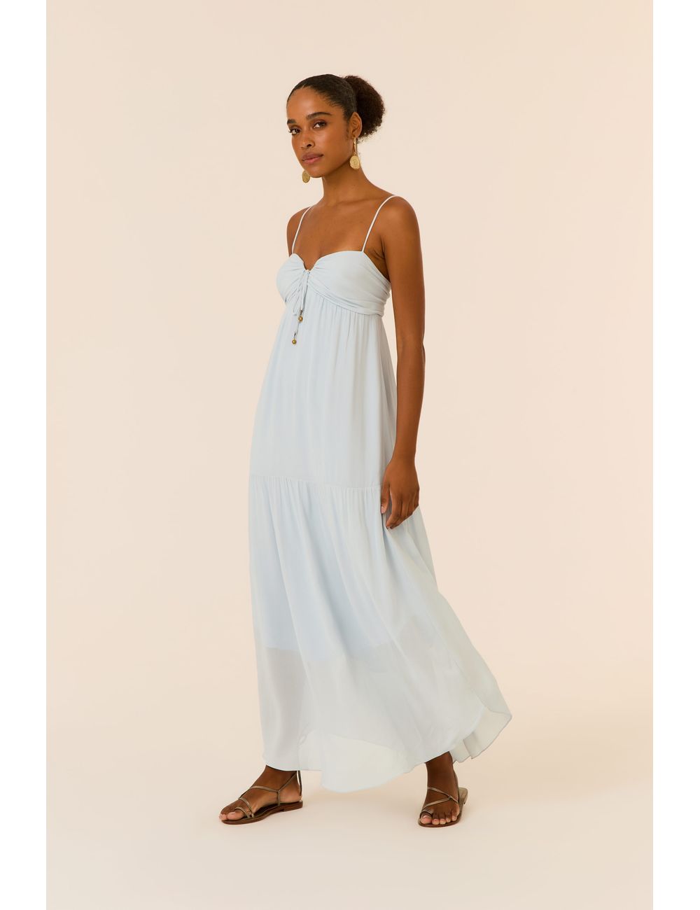 Vestido Ggt Midi Busto Pregueado