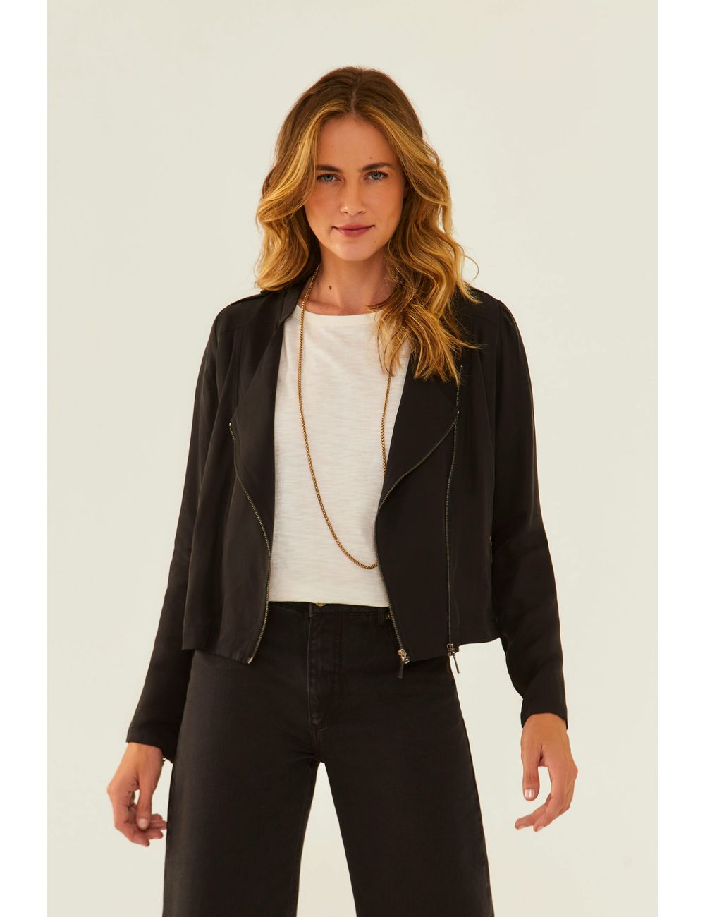 Jaqueta Cupro Transpassada