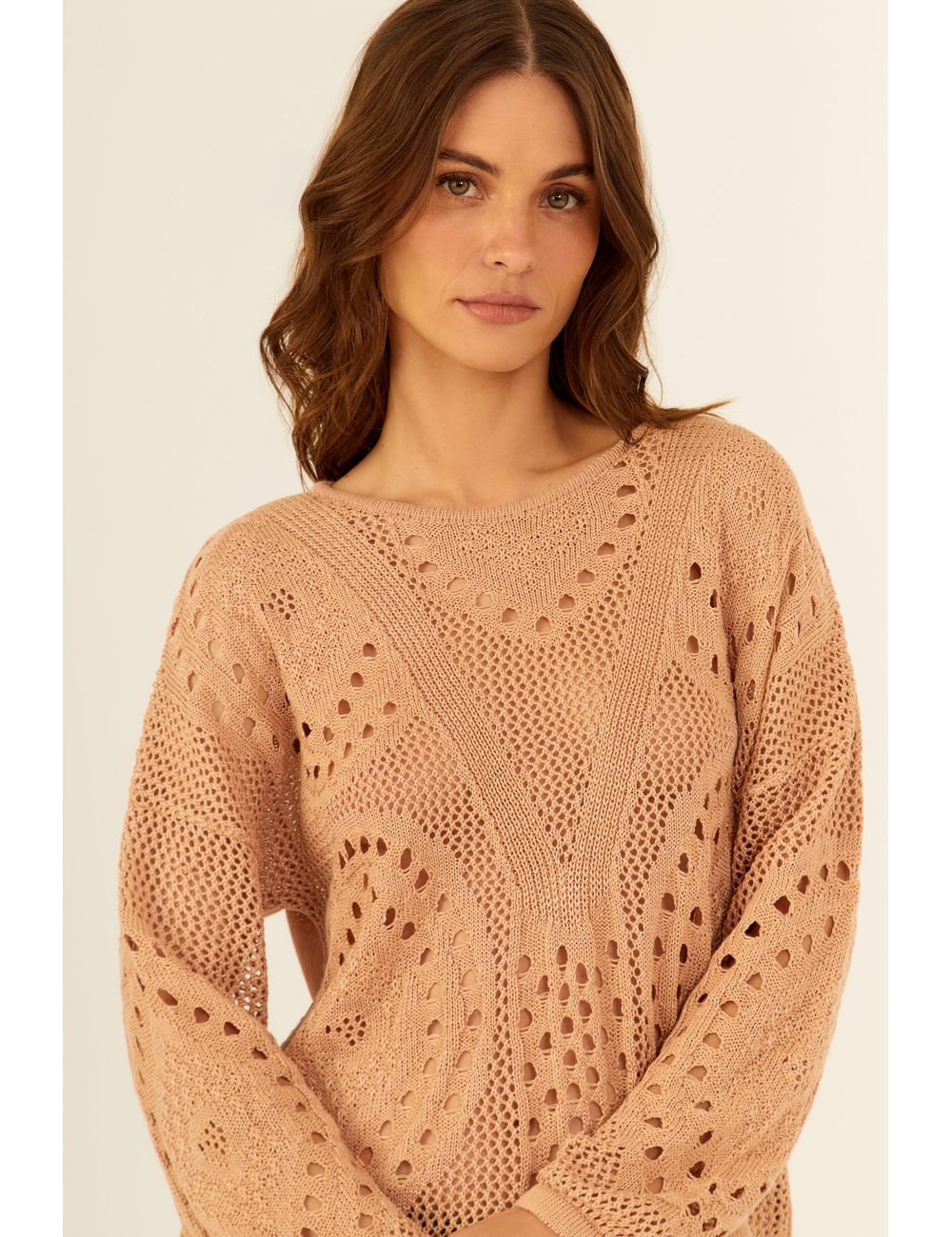 Blusa Tricot Ponto Rendado