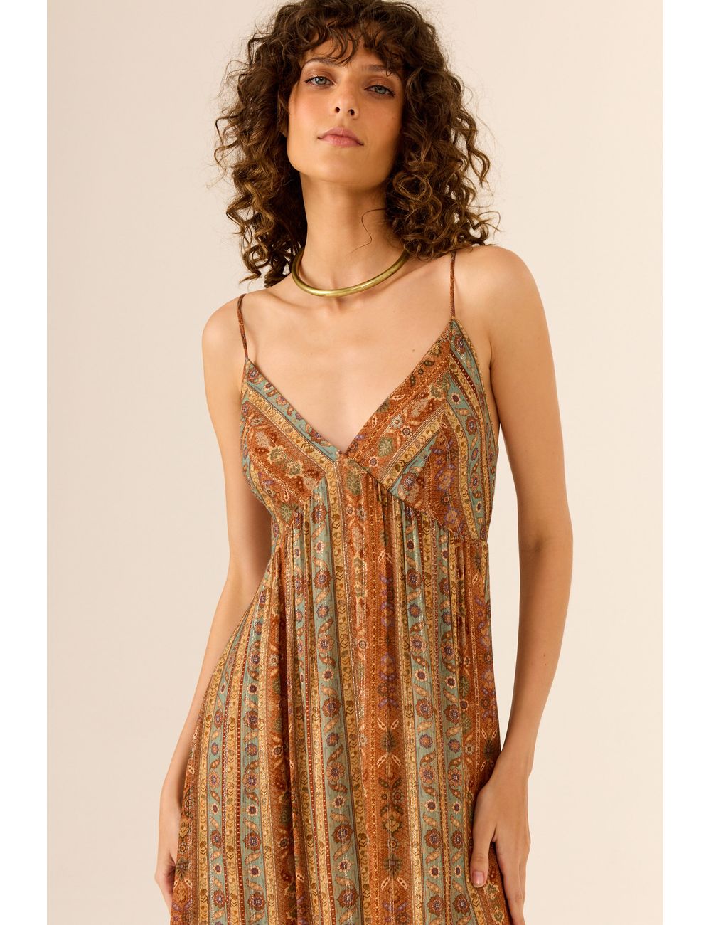 Vestido Midi Estampa Tapestry