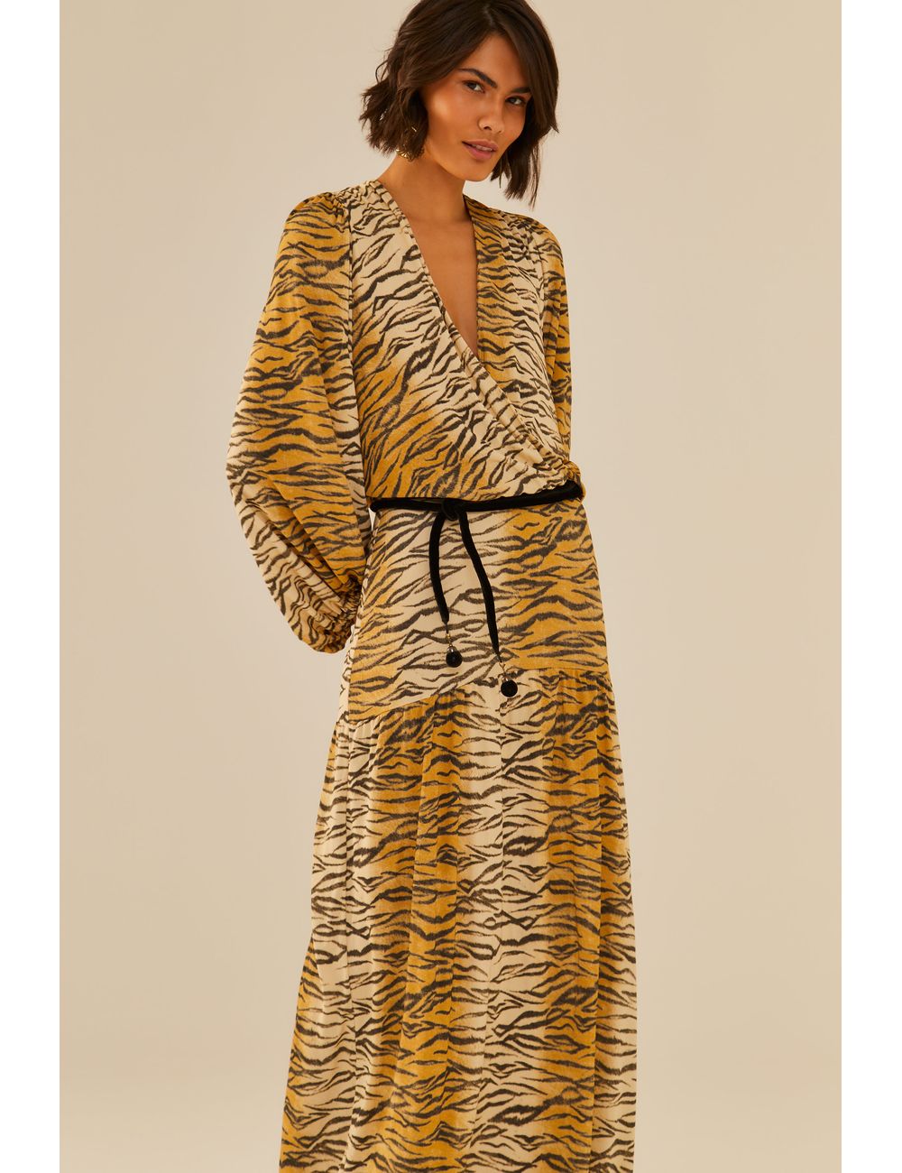 Vestido Midi Estampa Selva