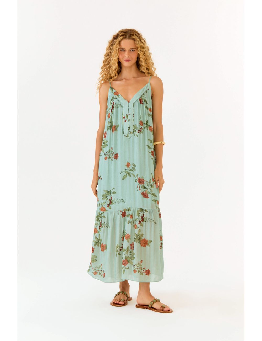 Vestido Midi Alça Estampa Zinia
