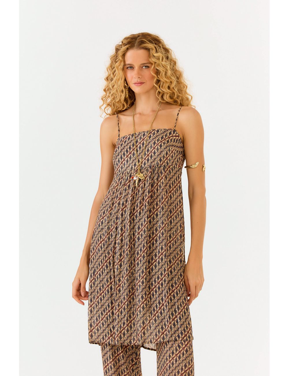 Túnica Estampa Batik Niquel