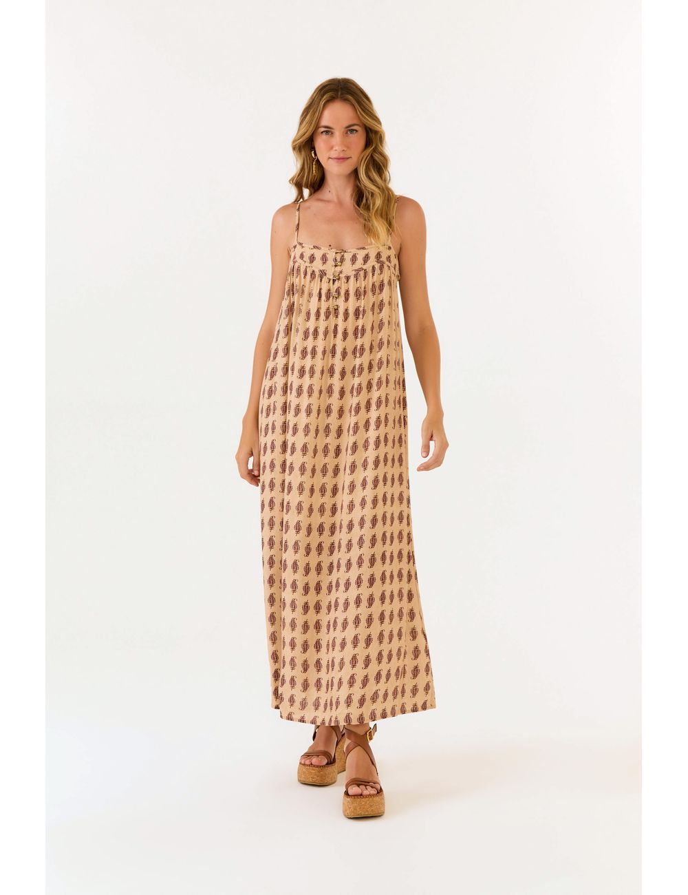 Vestido Alça Estampa Hippie Compose