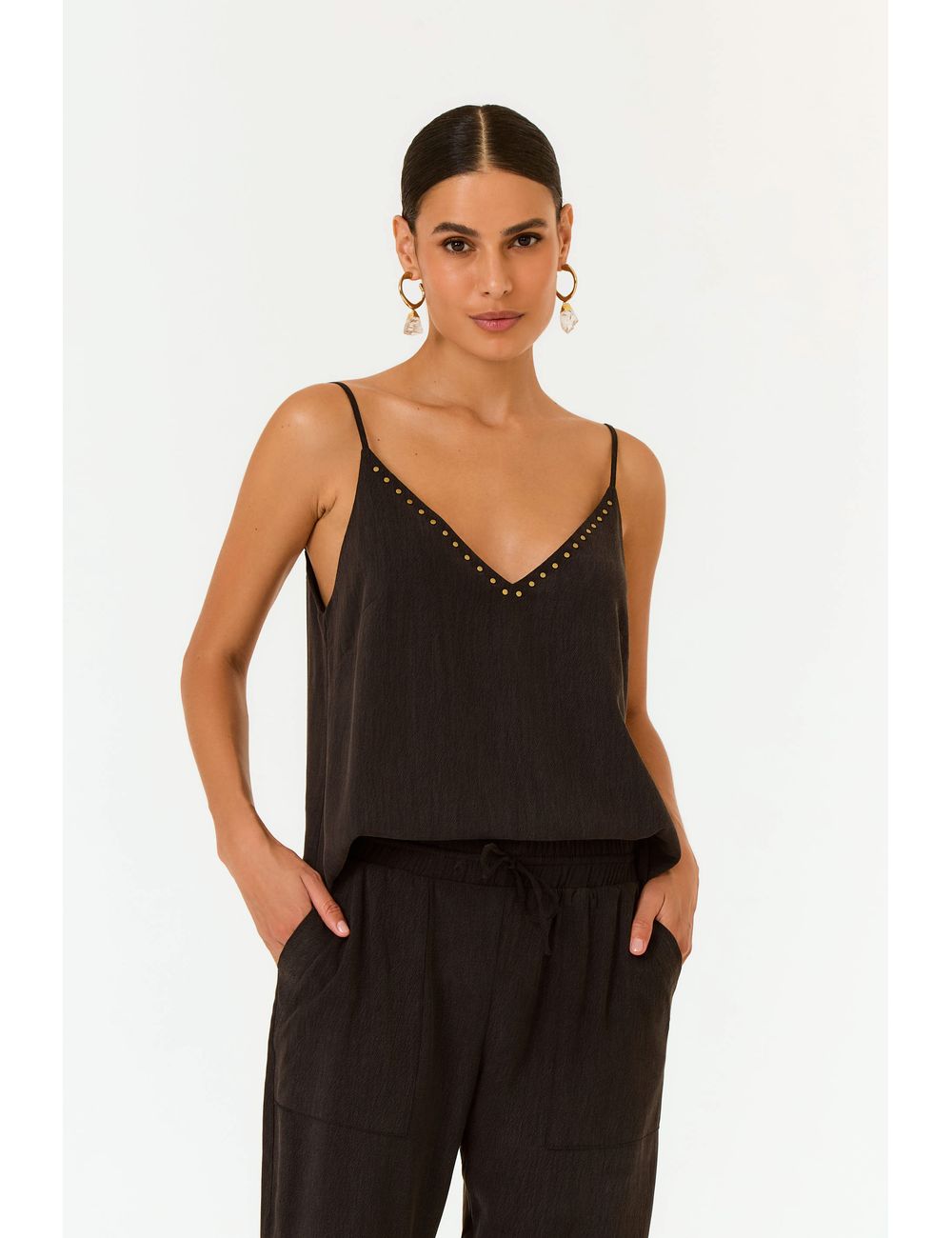 Blusa Decote v Tachas