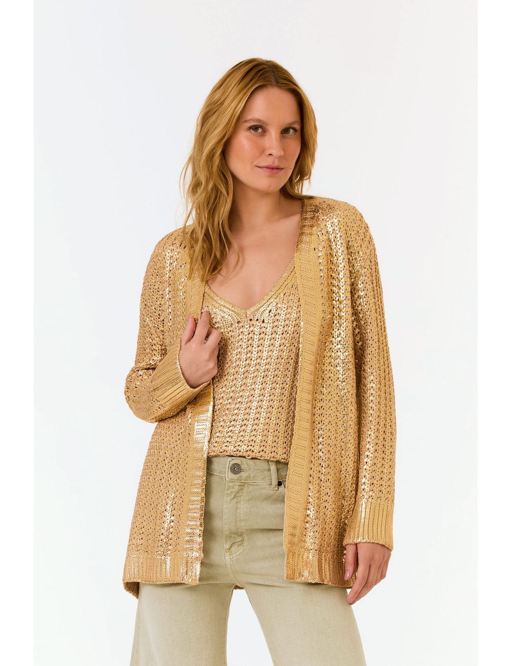 Cardigan Tricot Com Foil