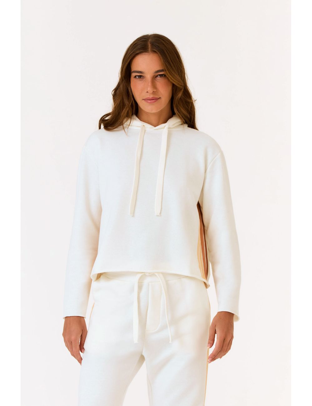 Casaco Capuz Listras Laterais