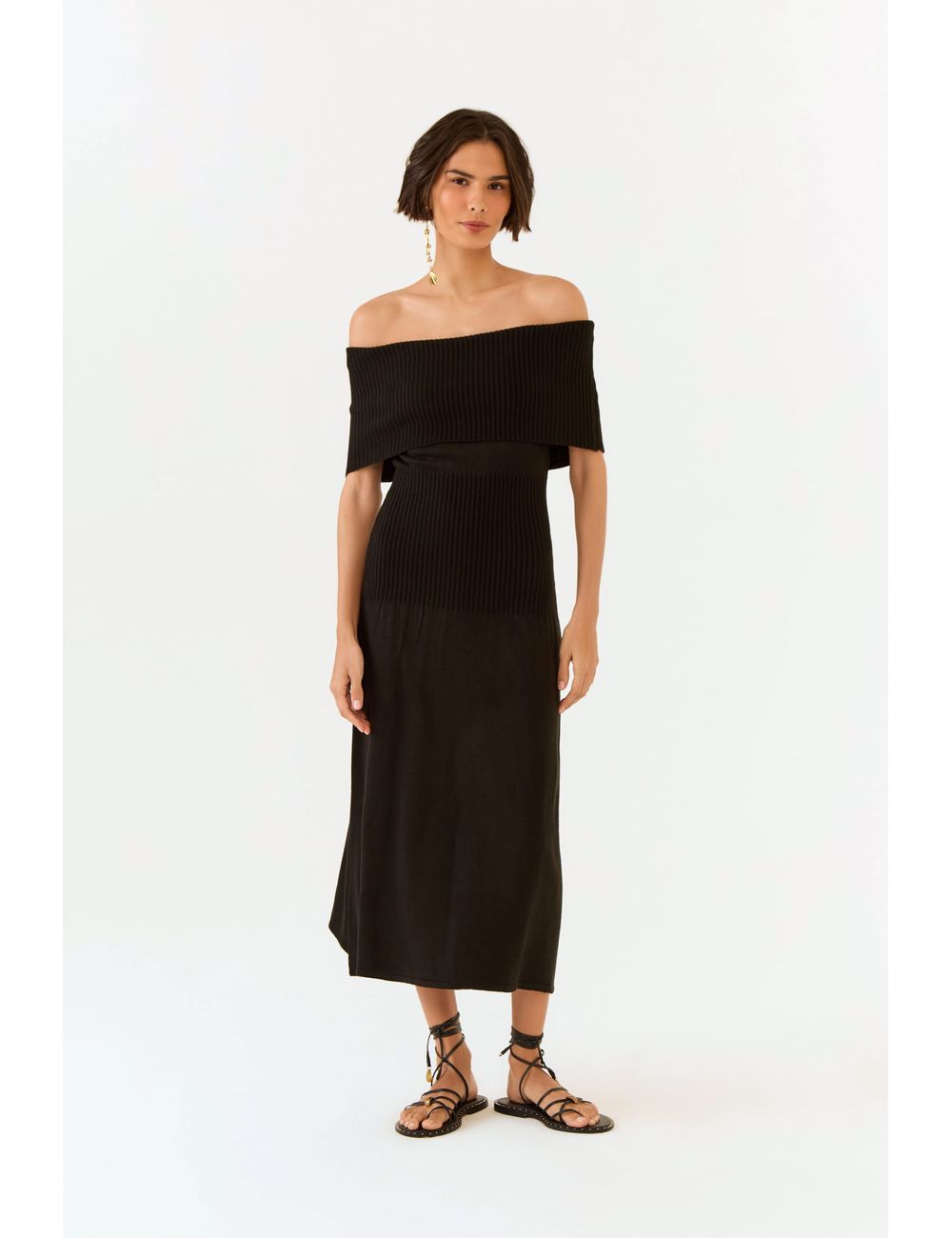 Vestido Tricot Ombro a Ombro