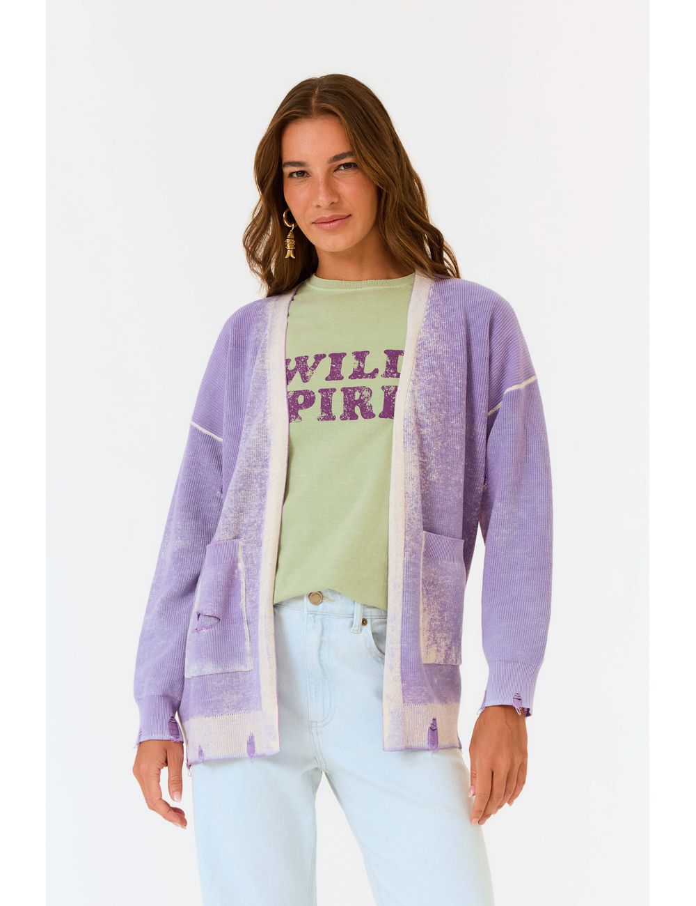 Casaco Tricot Stoned Washed