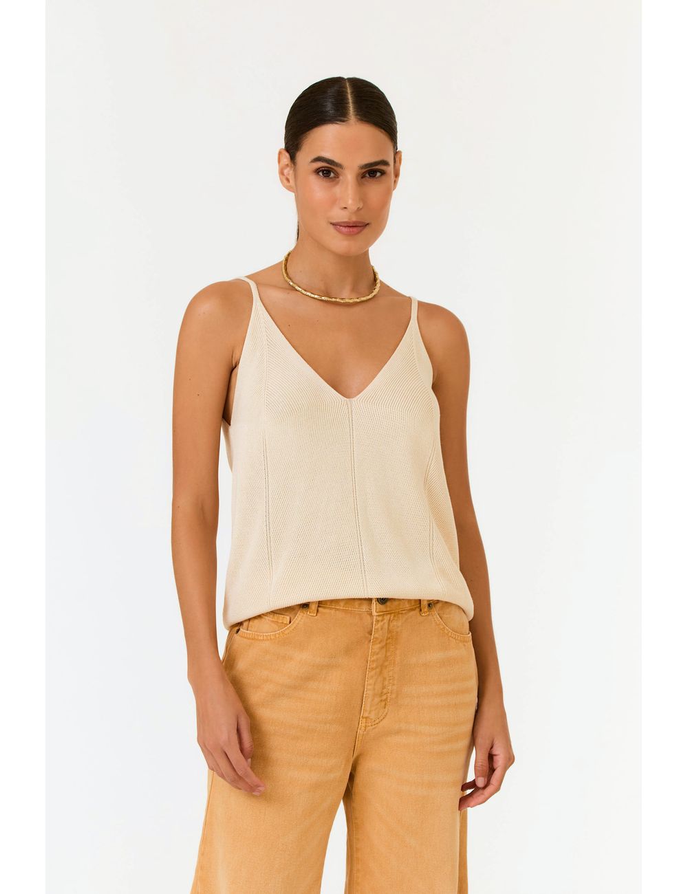 Blusa Tricot Decote v Alcinha