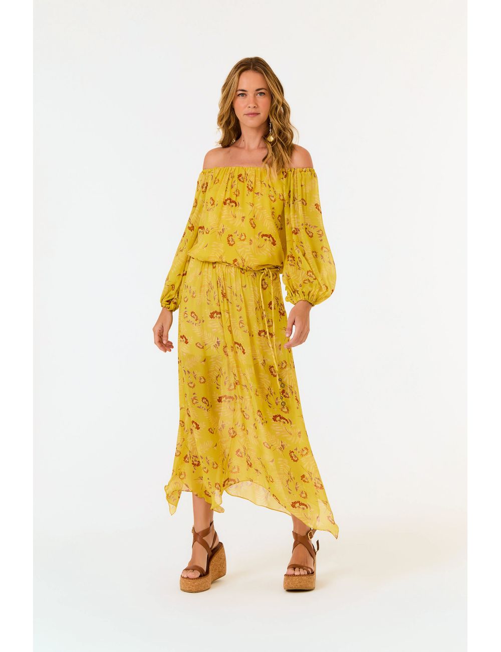 Saia Midi Ggt Estampa Daisy