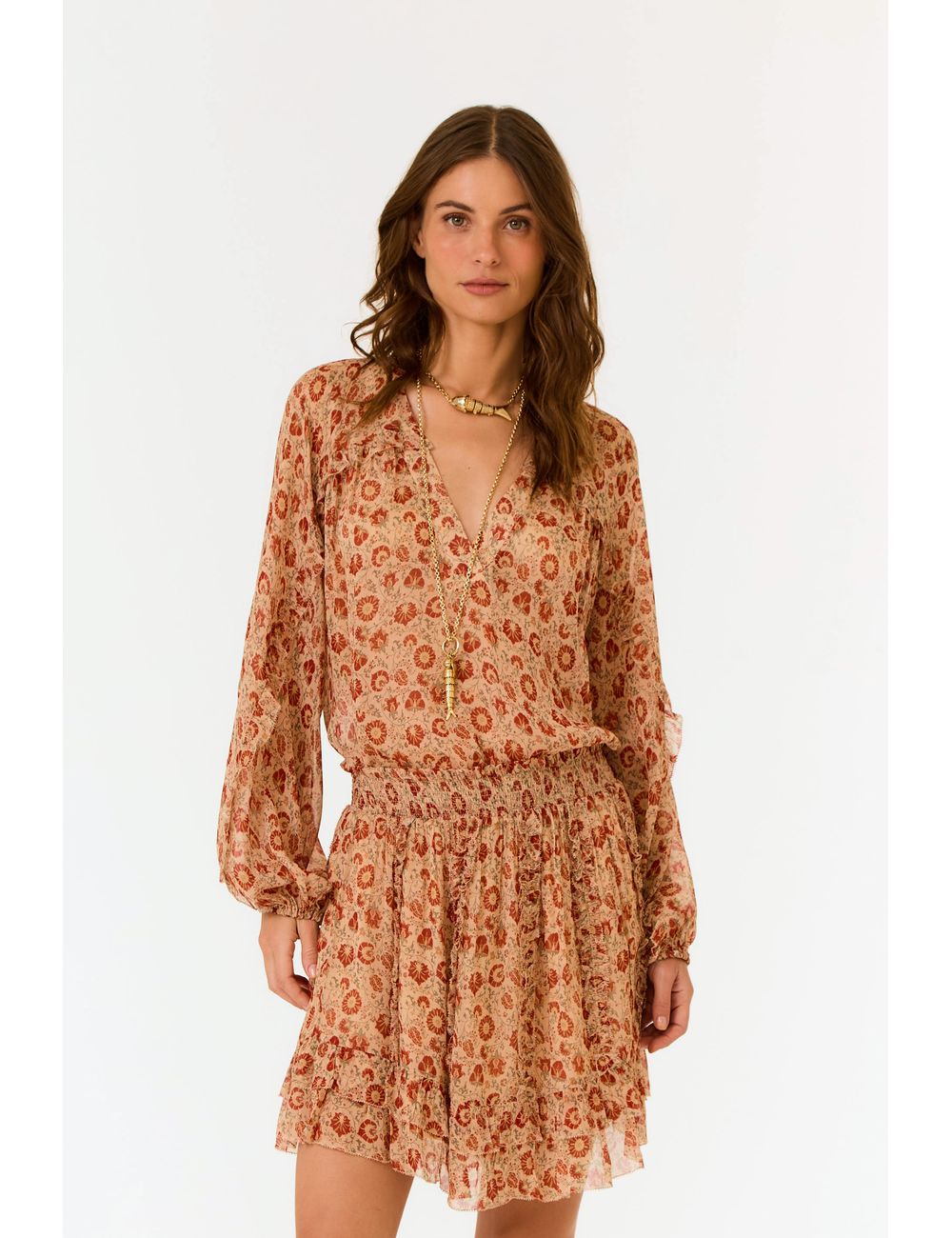 Blusa Manga Longa Ggt Estampa Suzani