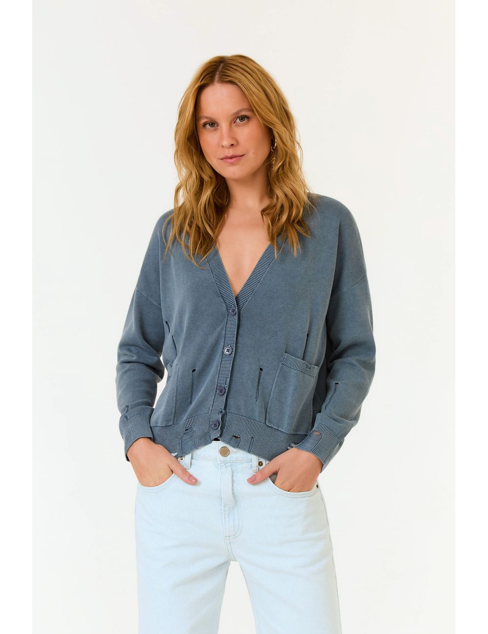 Cardigan Tricot Destroyed Barra