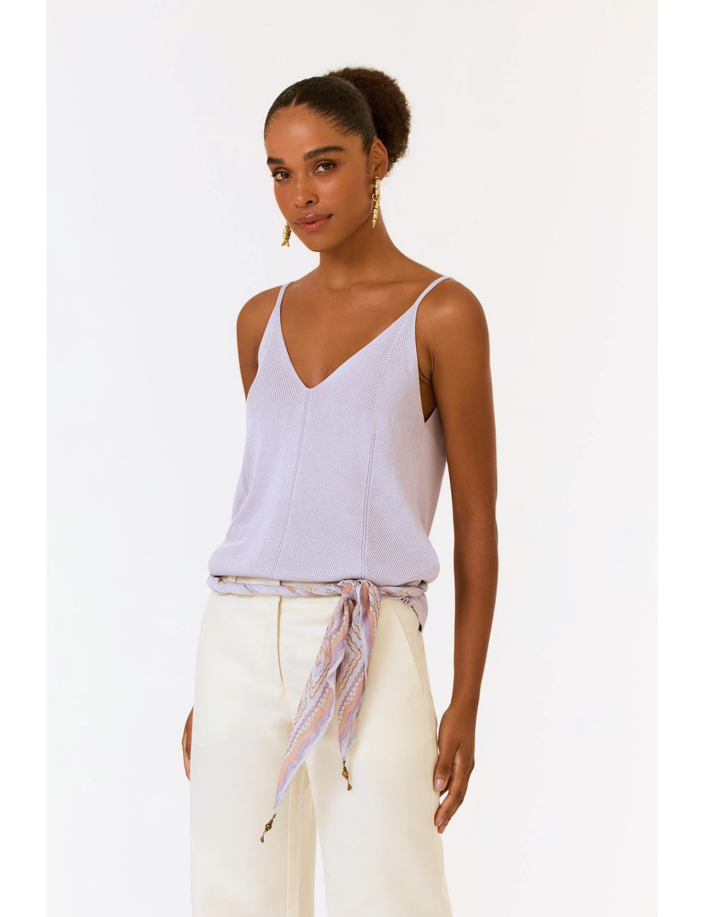 Blusa Tricot Decote v Alcinha