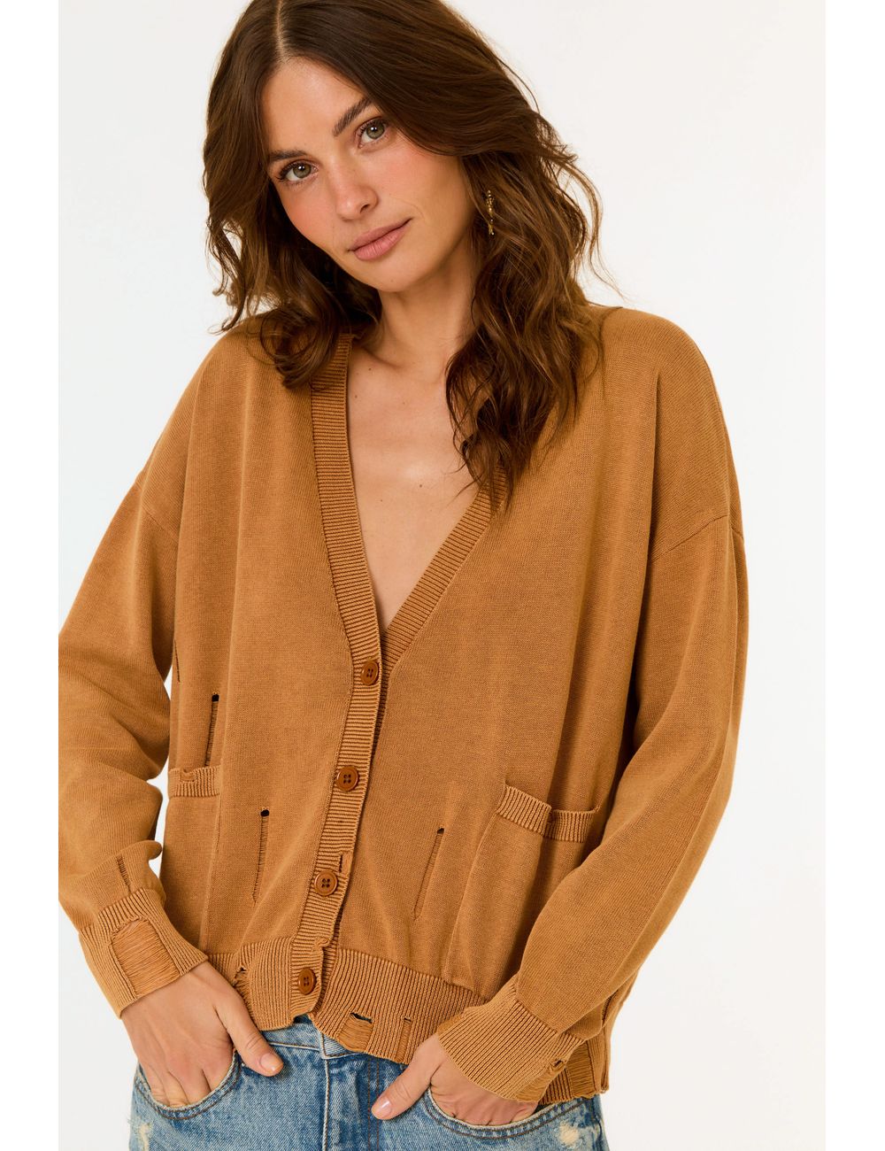 Cardigan Tricot Destroyed Barra