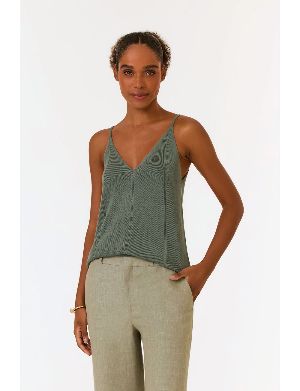 Blusa Tricot Decote v Alcinha