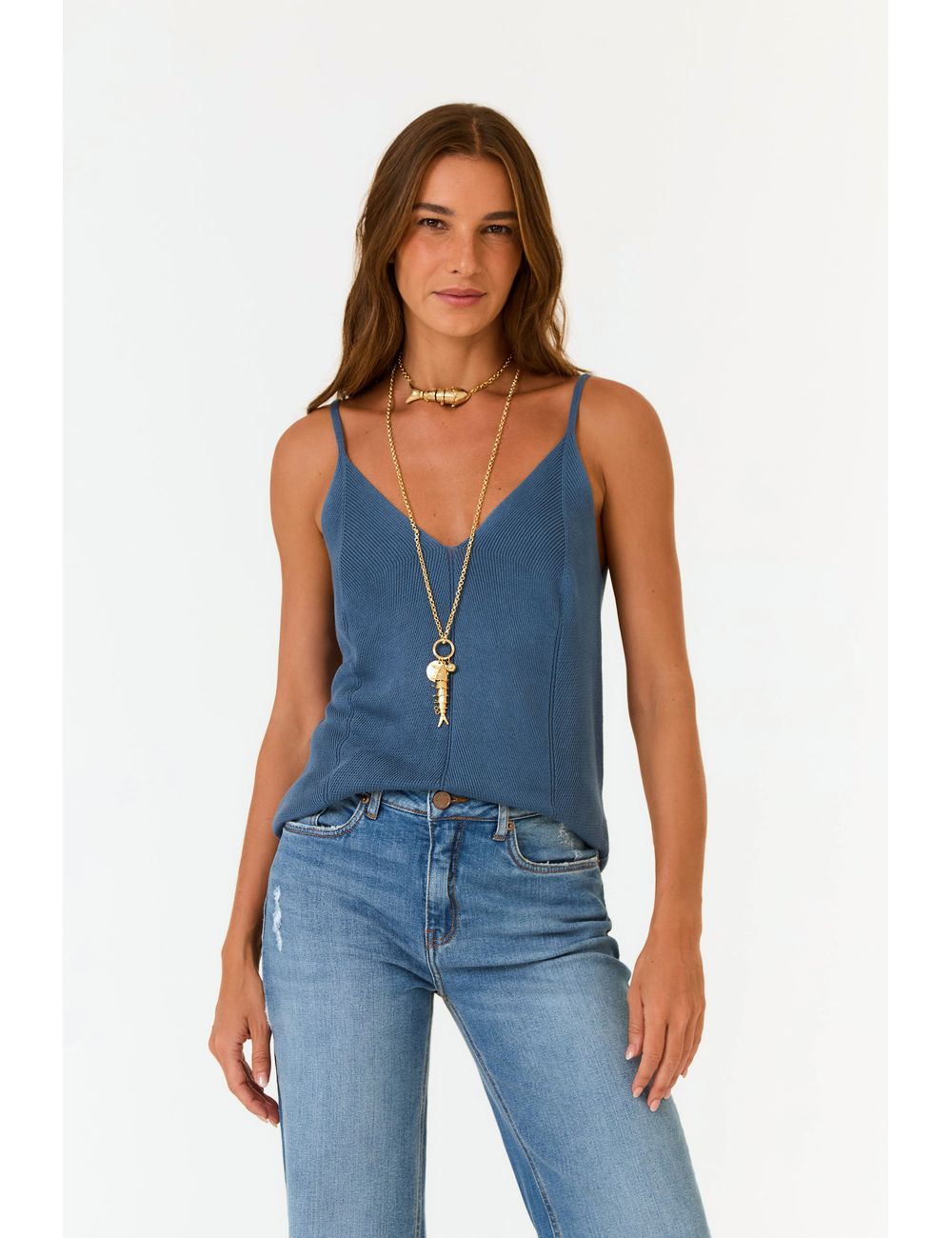 Blusa Tricot Decote v Alcinha