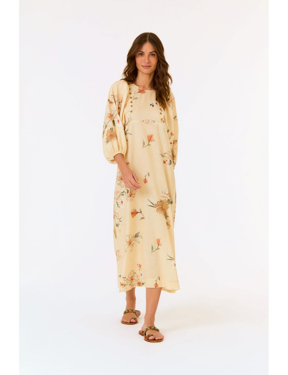 Vestido Midi Estampa Poppy