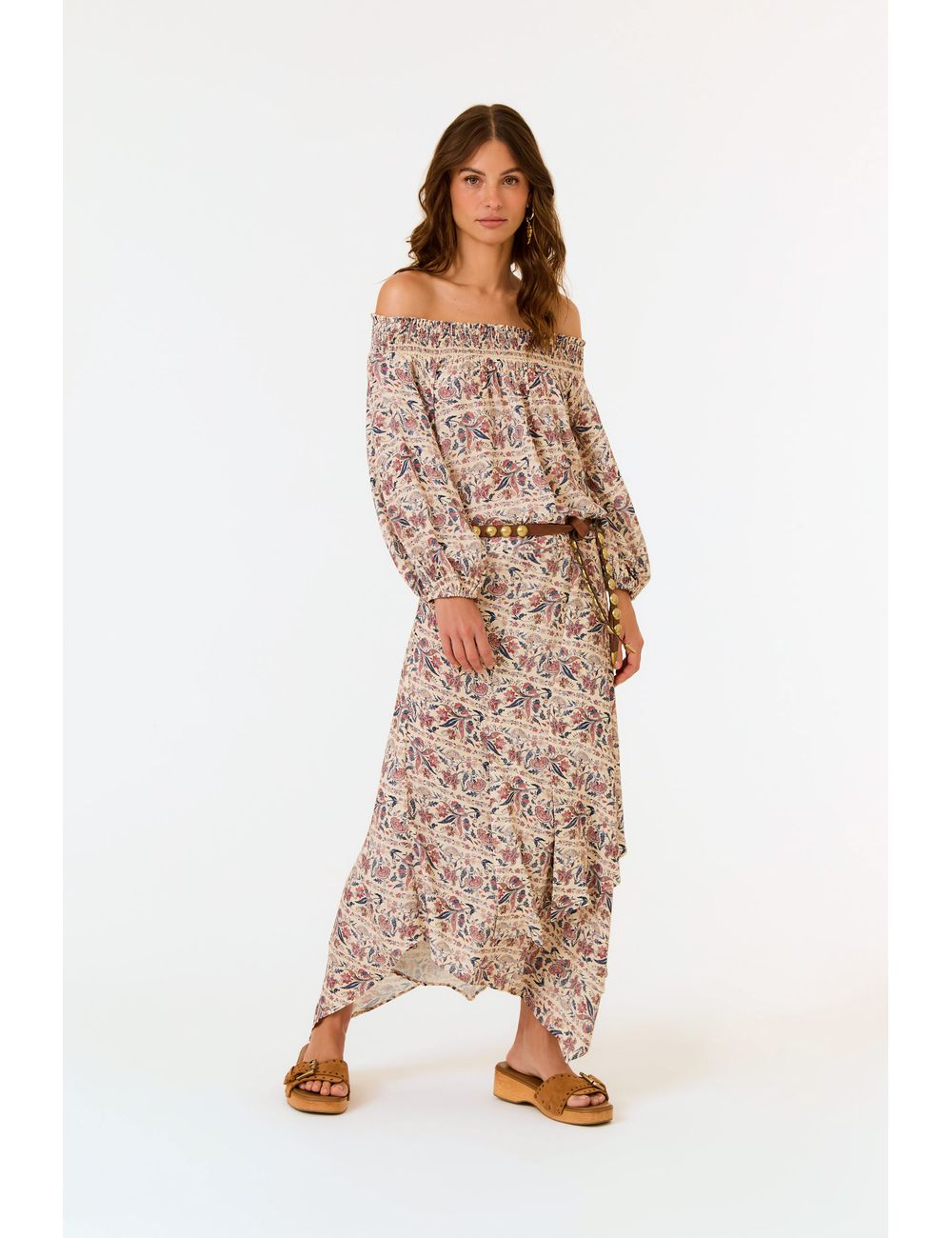 Saia Midi Estampa Bloom