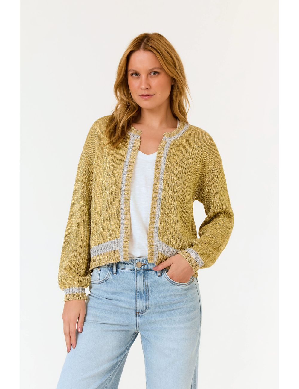 Cardigan Tricot Lurex Bicolor