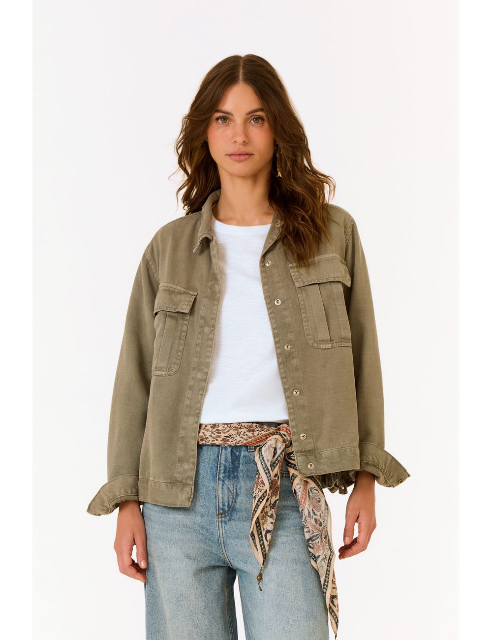 Jaqueta Sarja Bolso Pregas