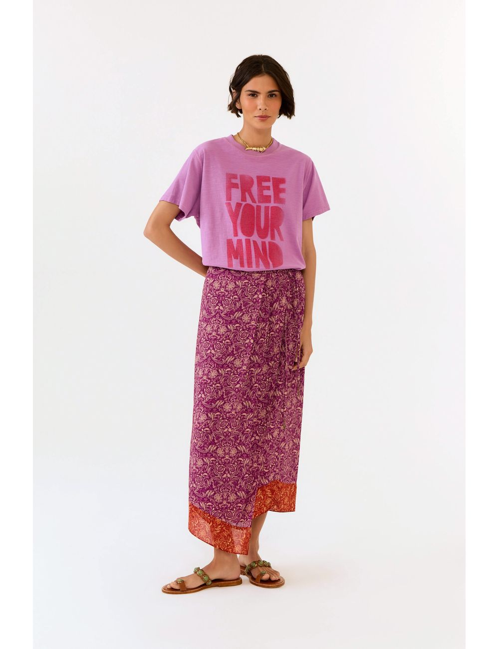 Saia Midi Ggt Estampa Wild