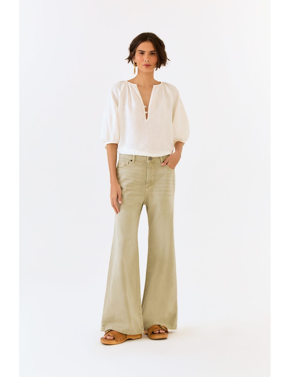 Calça Sarja Wide Leg Used