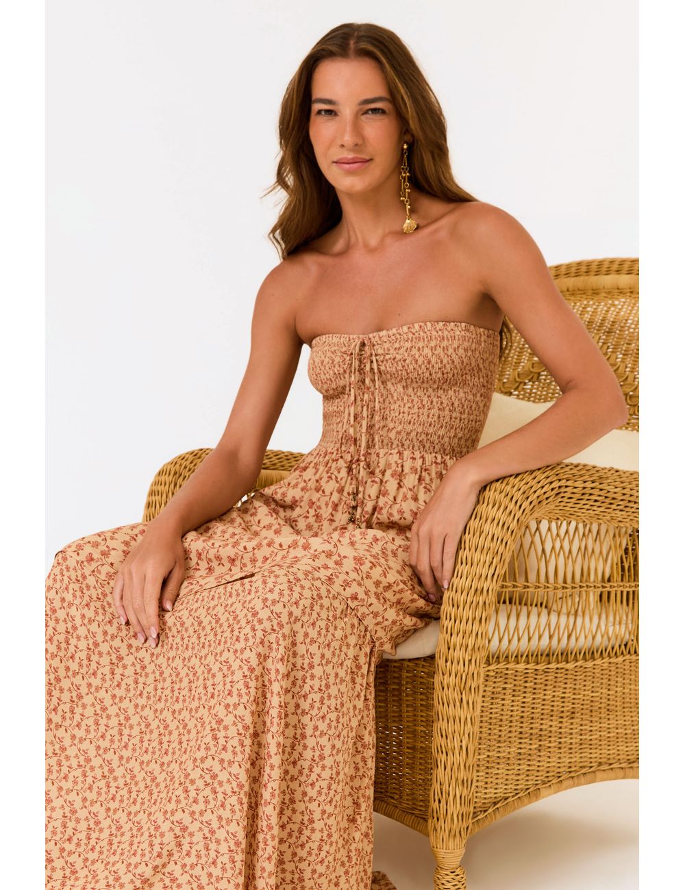 Vestido Sem Manga Estampa Mint