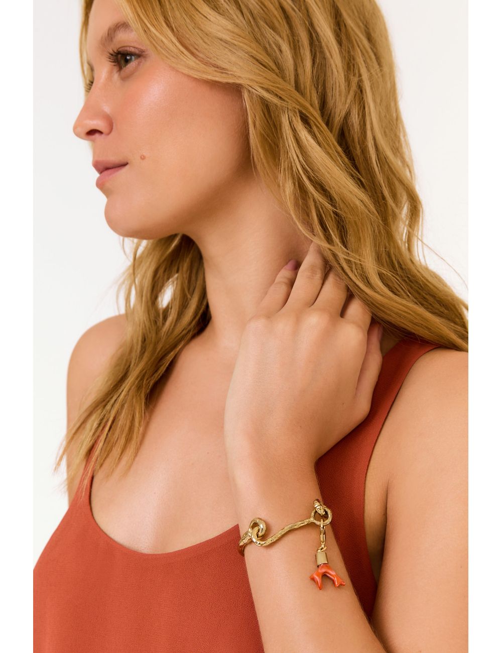 Pulseira Encaixe Coral Removível – Dourado / U