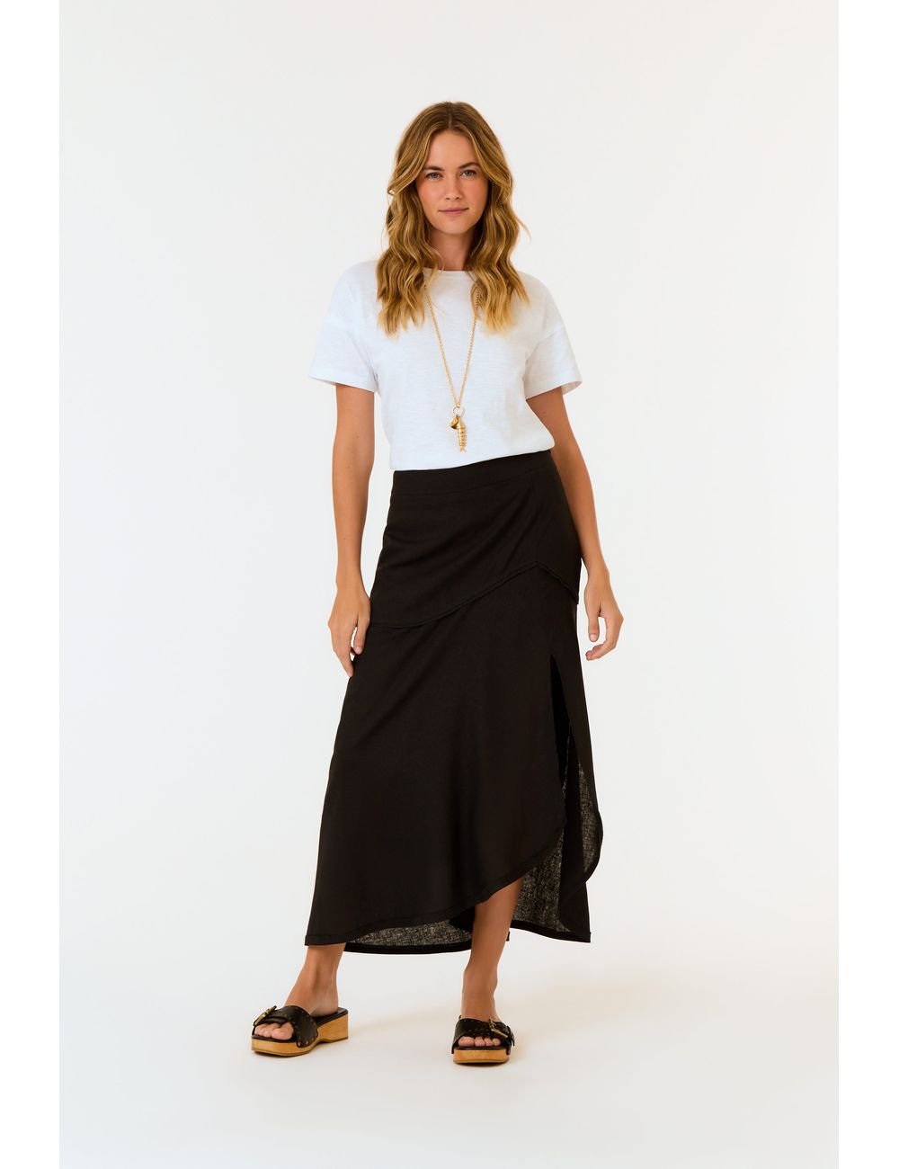 Saia Midi Recorte Fenda