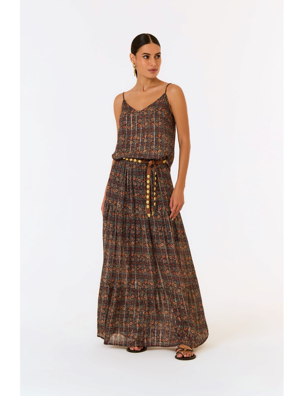 Saia Longa Estampa Blues