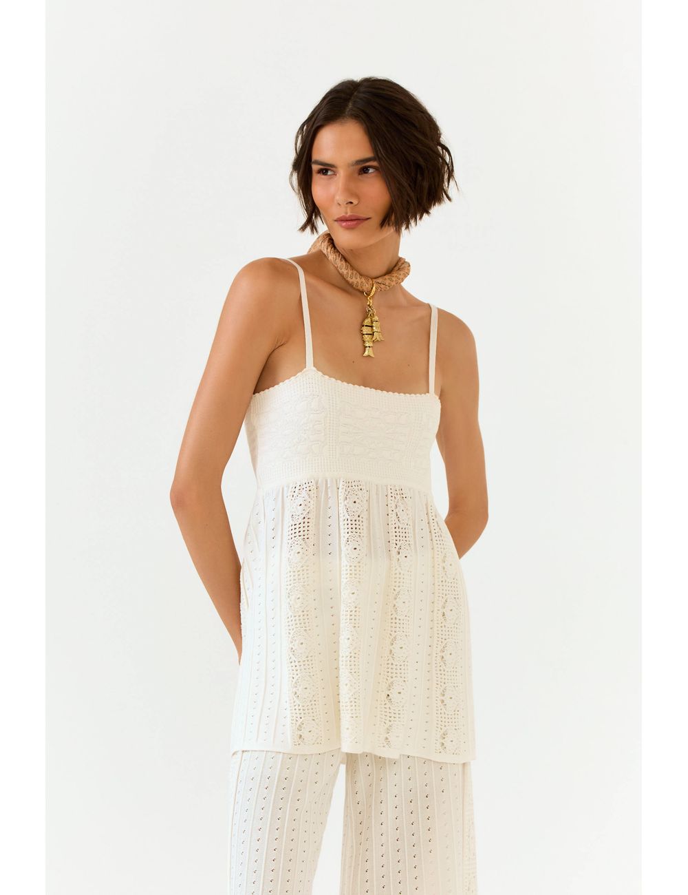 Bata Tricot Alcinha Detalhe Croche