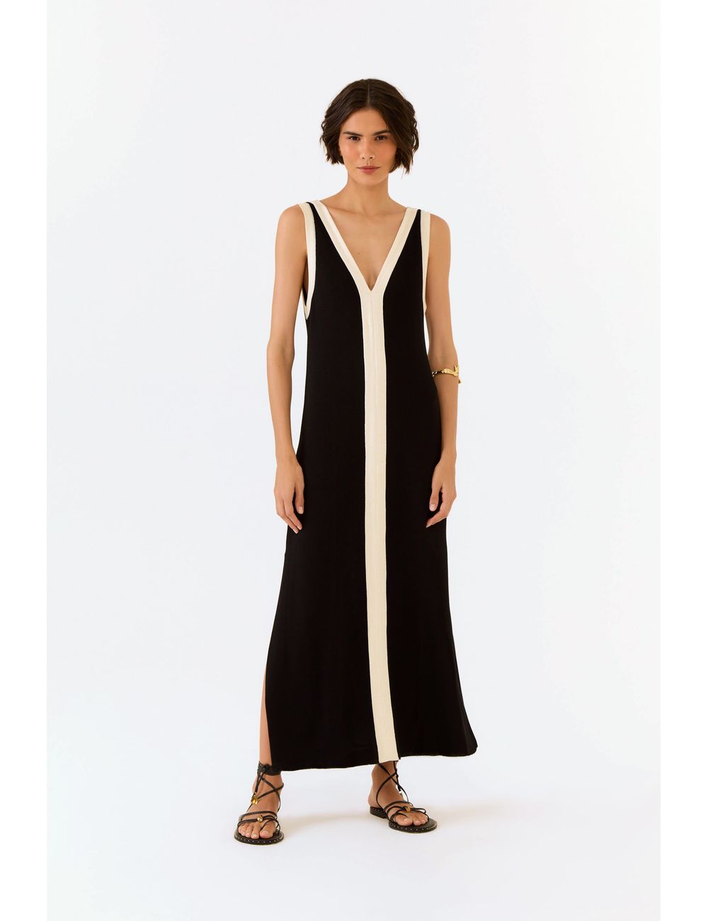 Vestido Tricot Nesgas Bicolor