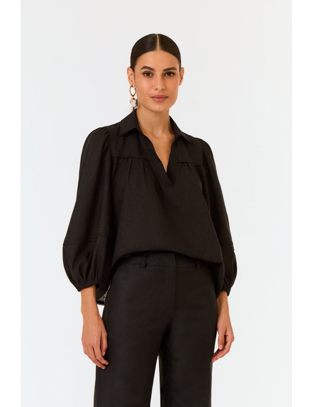 Blusa Recortes Manga