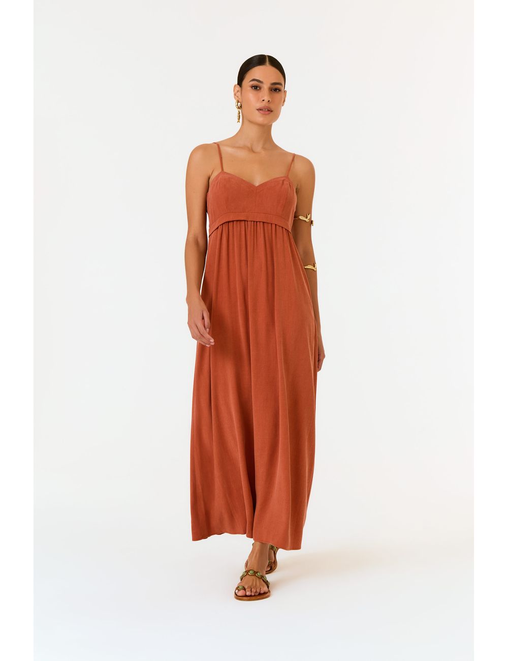 Vestido Midi Busto Recortes