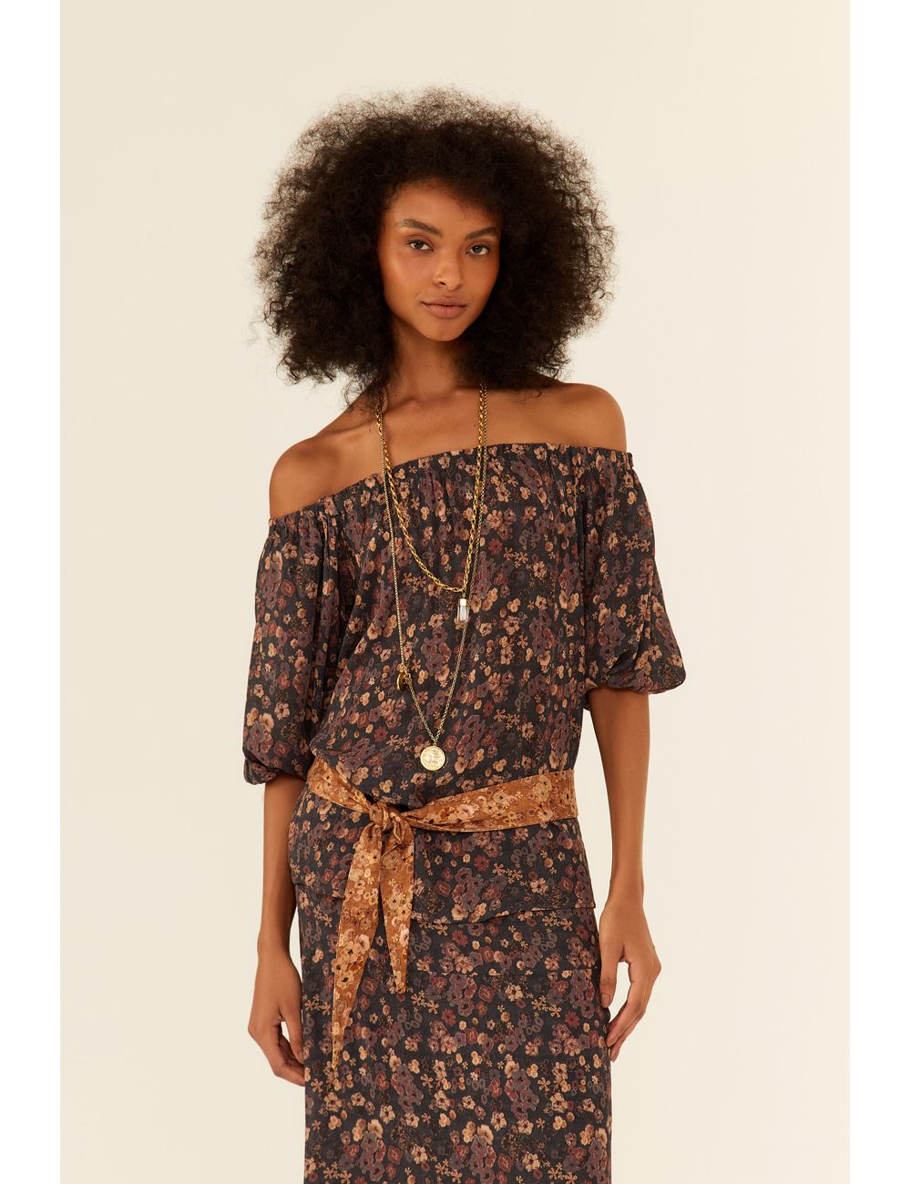 Túnica Ombro a Ombro Estampa Lush Mix