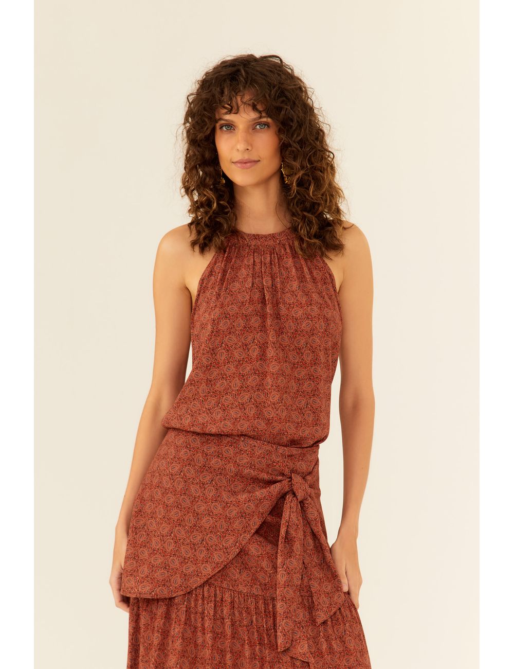 Blusa Sem Manga Estampa Ava Paisley