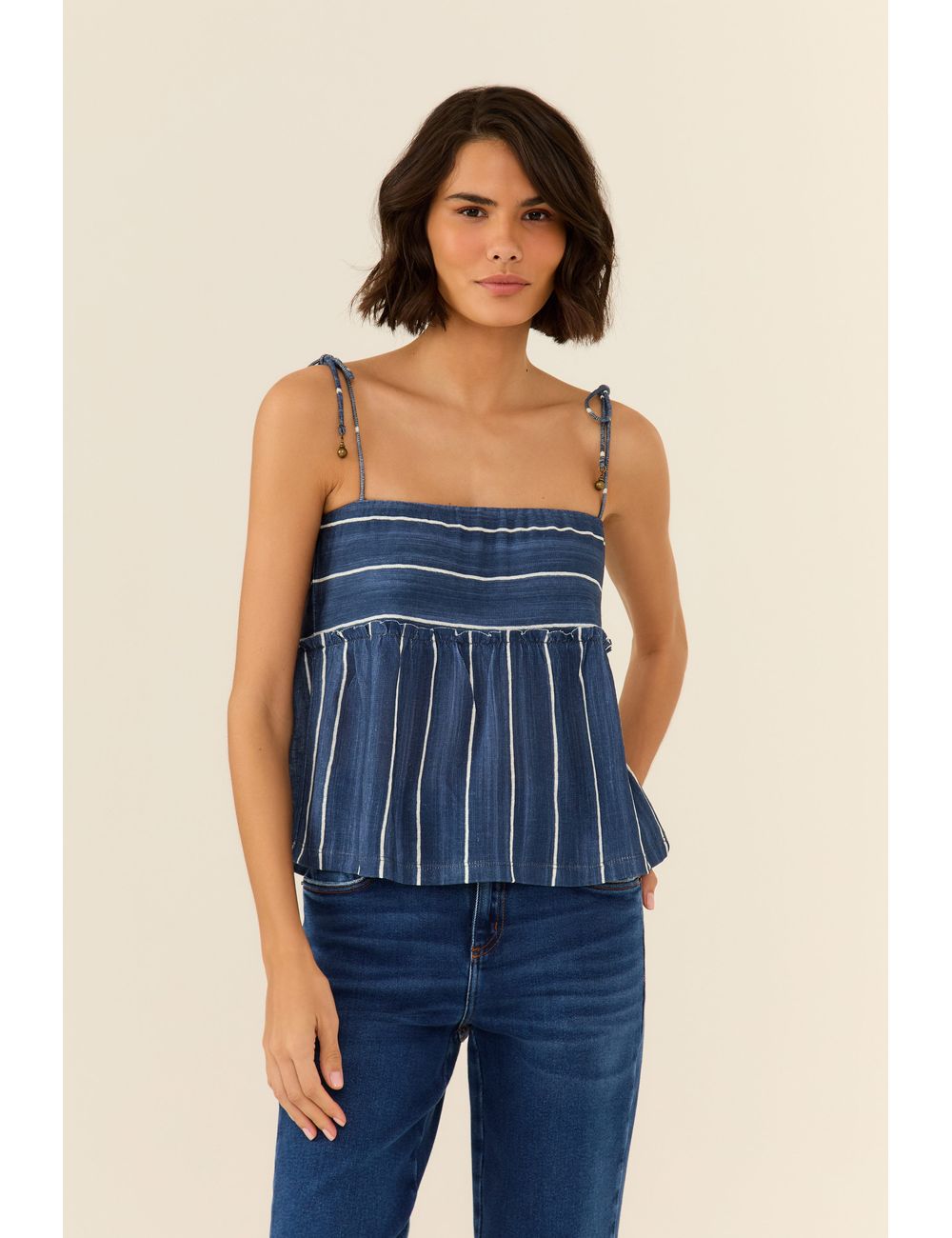 Blusa Alcinha Estampa Brush