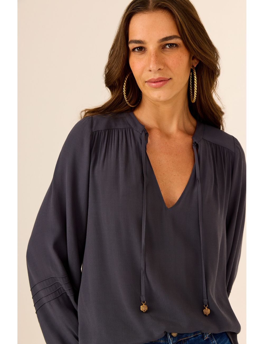 Bata Manga Longa Pregas