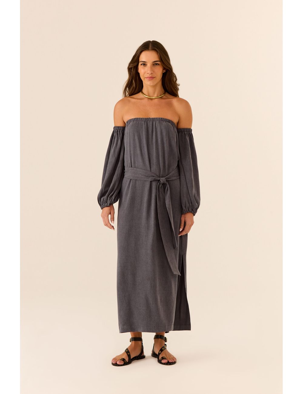 Vestido Midi Ombro a Ombro