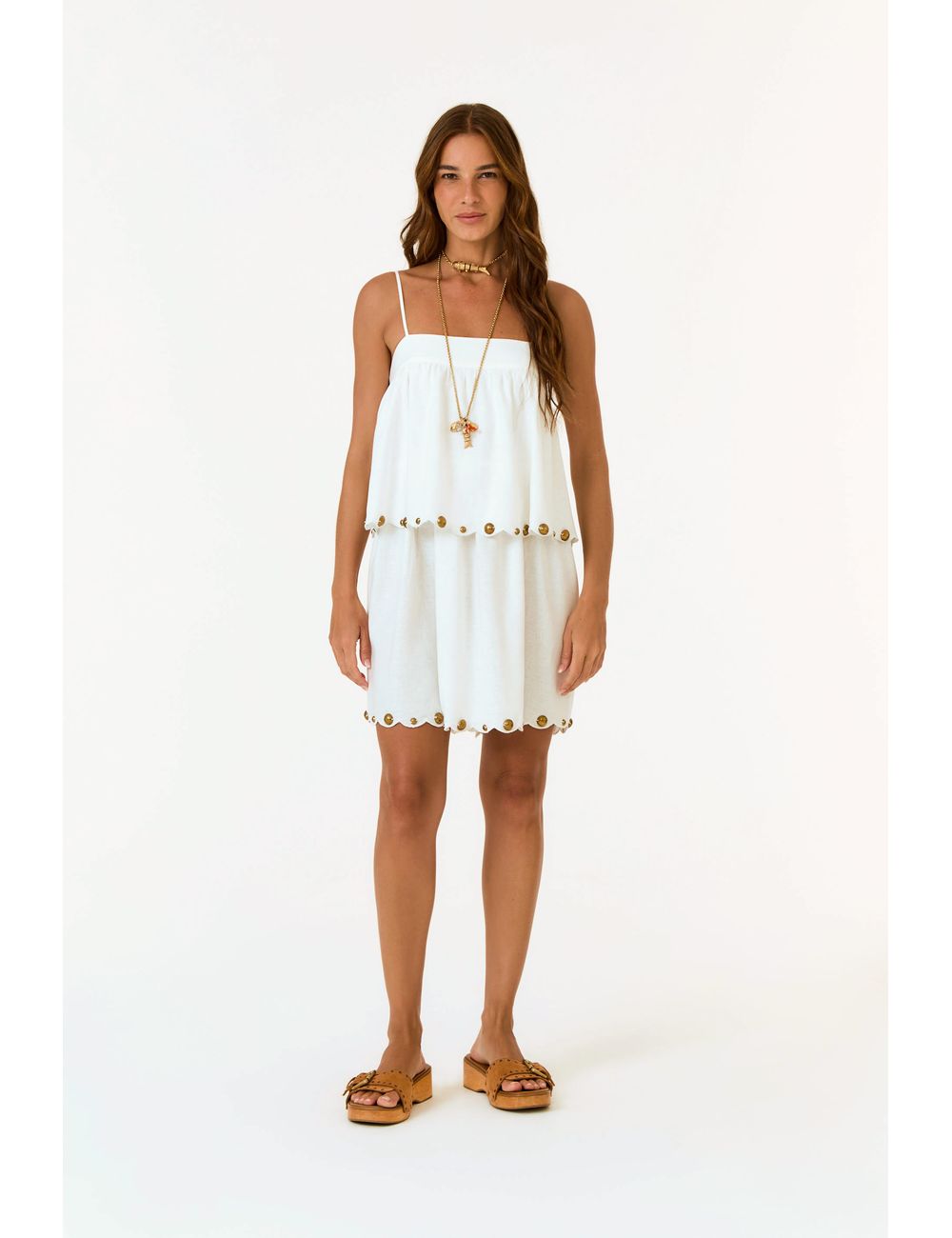 Vestido Curto Bordado Festonê