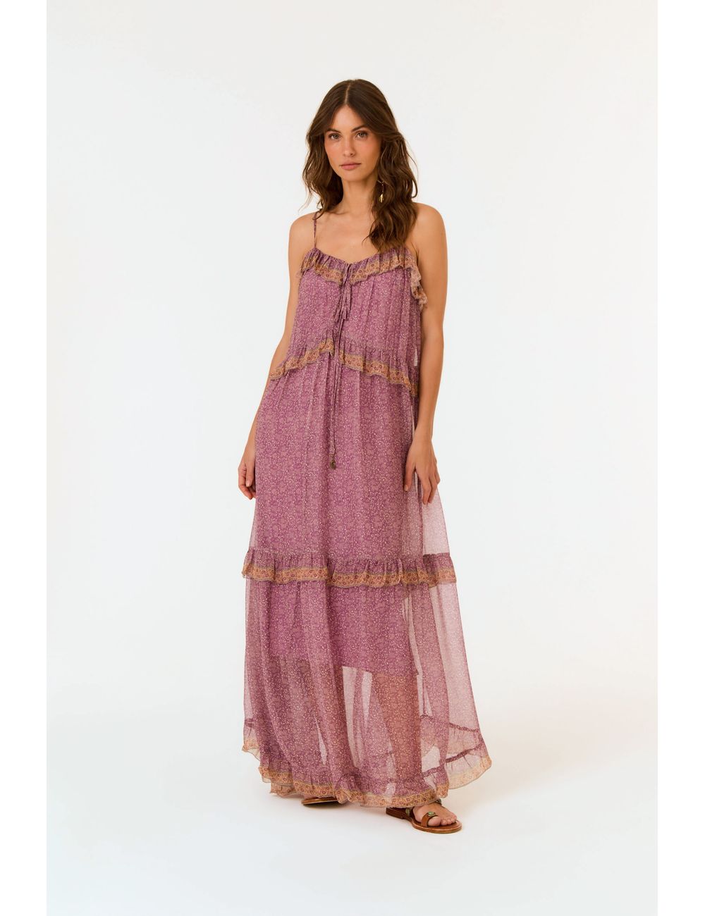 Vestido Midi Ggt Estampa Isla