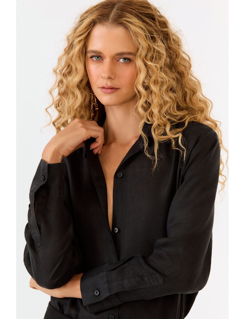 Camisa Botões Manga Longa