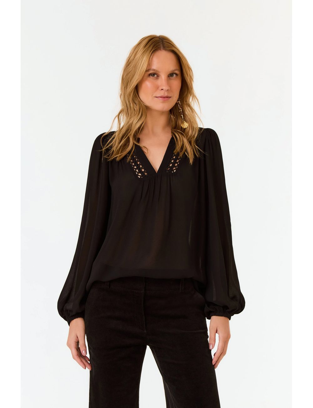 Blusa Manga Longa Ggt Trançado