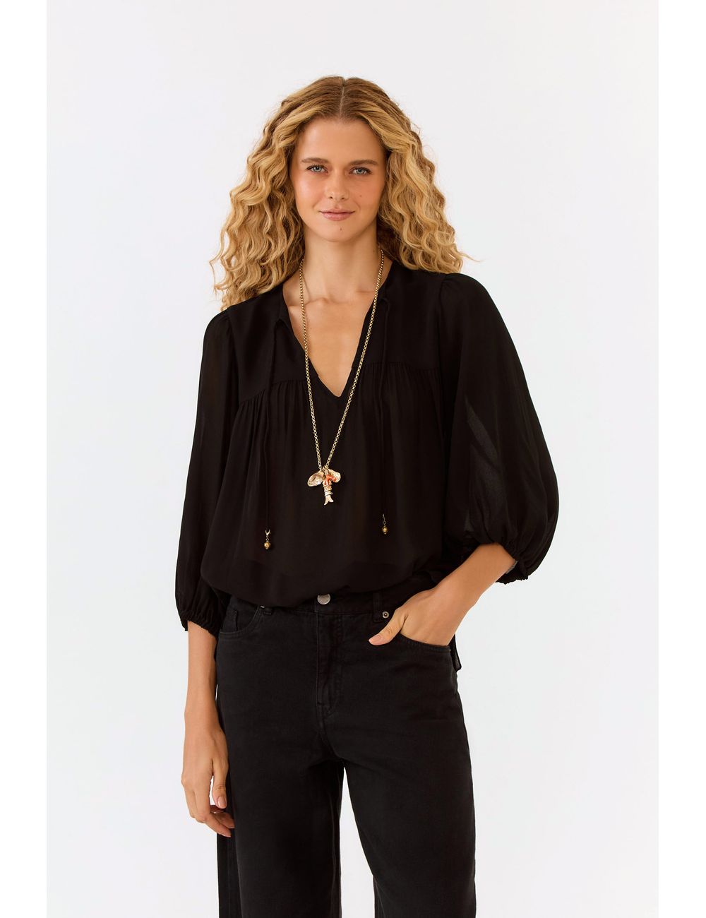 Blusa Manga Tres Quartos Ggt