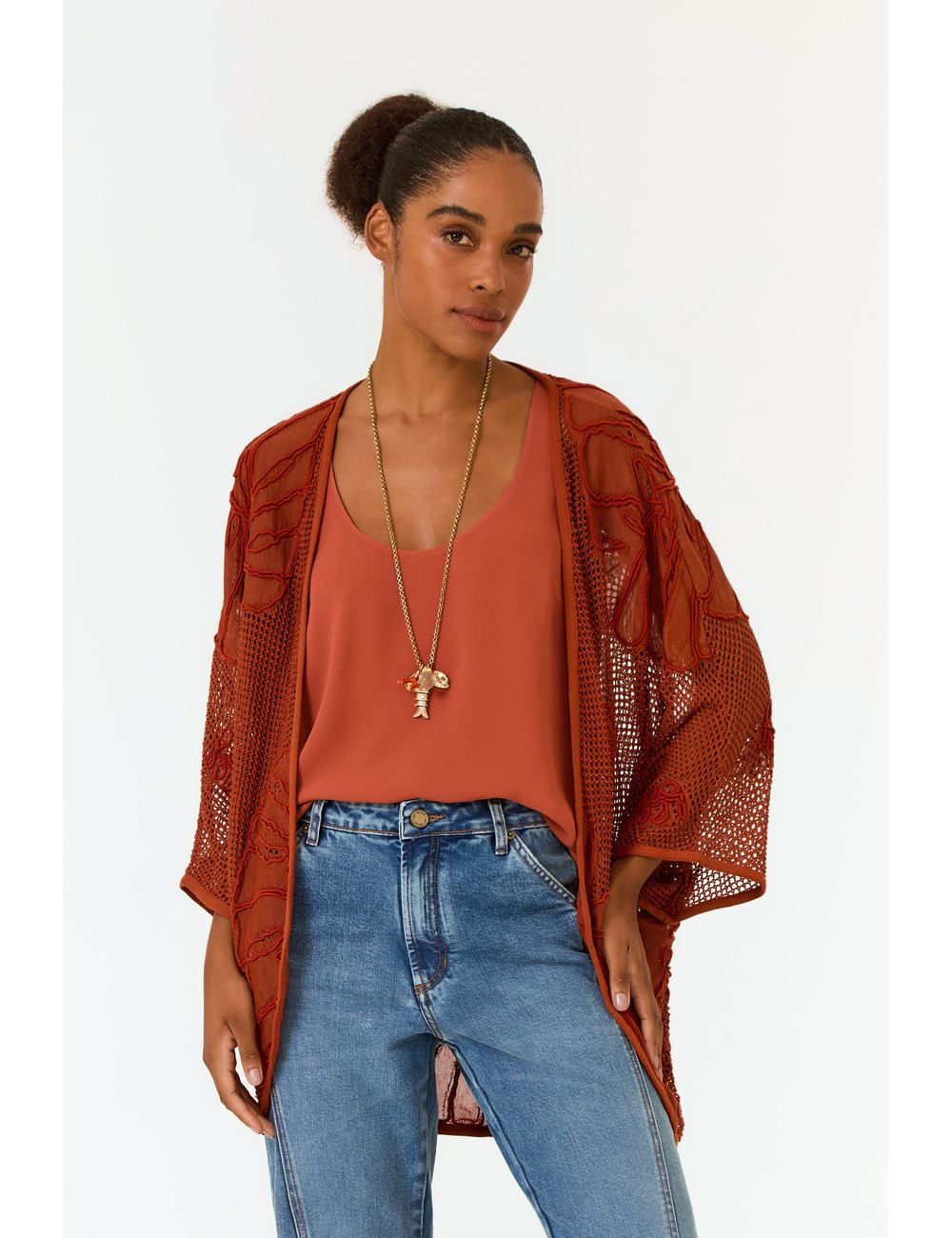 Kimono Tricot Bordado Cornelli