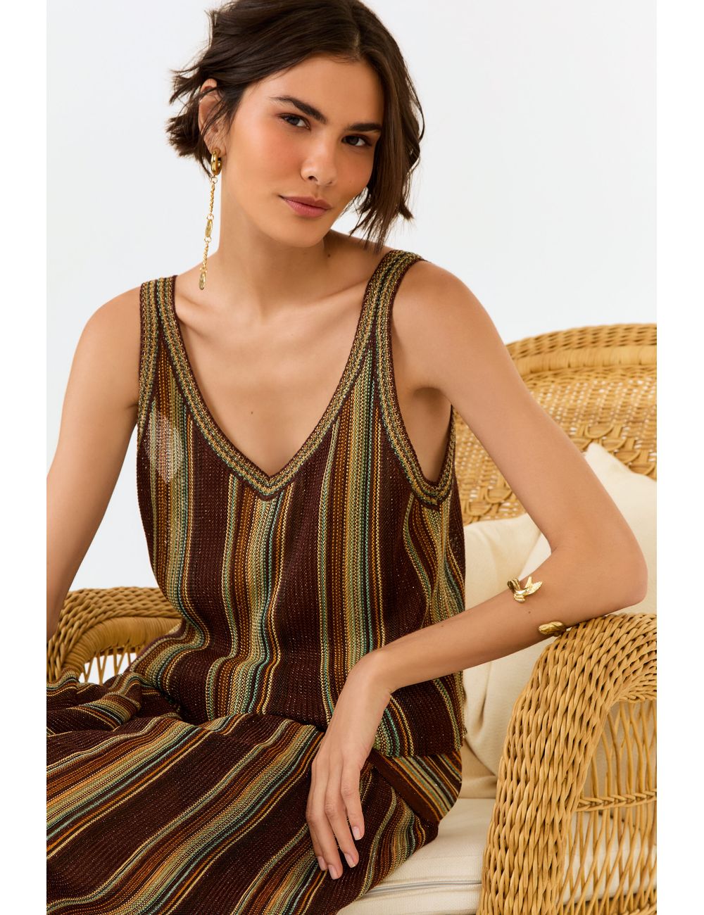 Blusa Tricot Multicolor Com Lurex