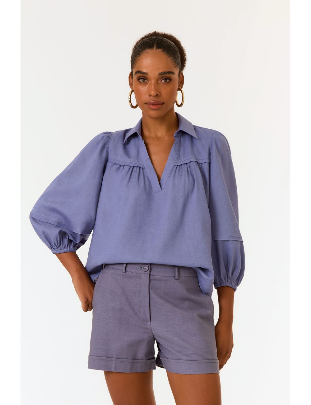 Blusa Recortes Manga