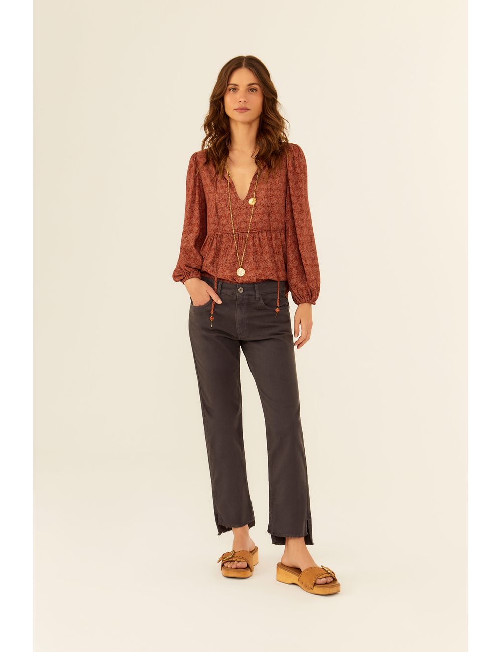 Calça Sarja Skinny Degrau