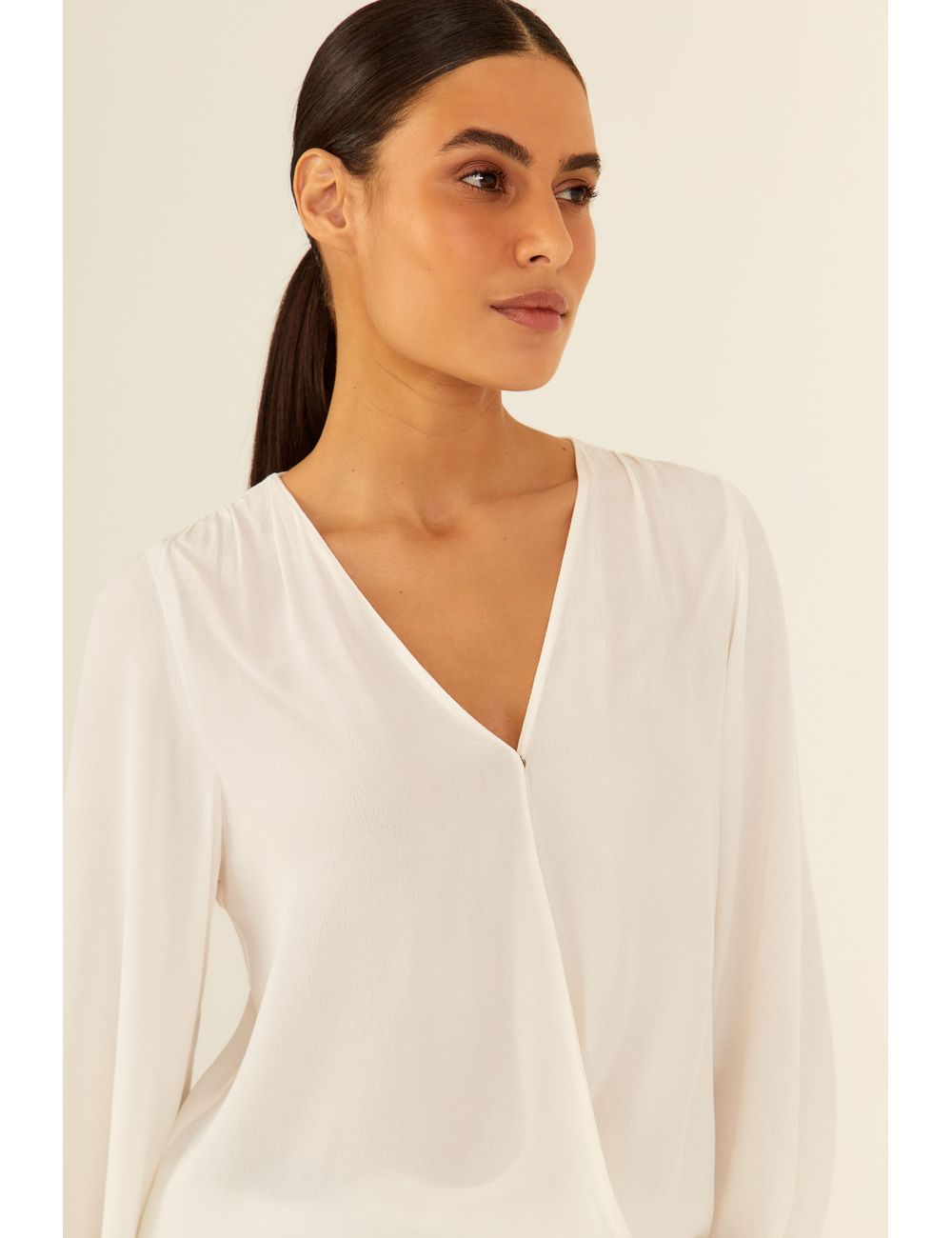 Blusa Manga Longa Transpasse